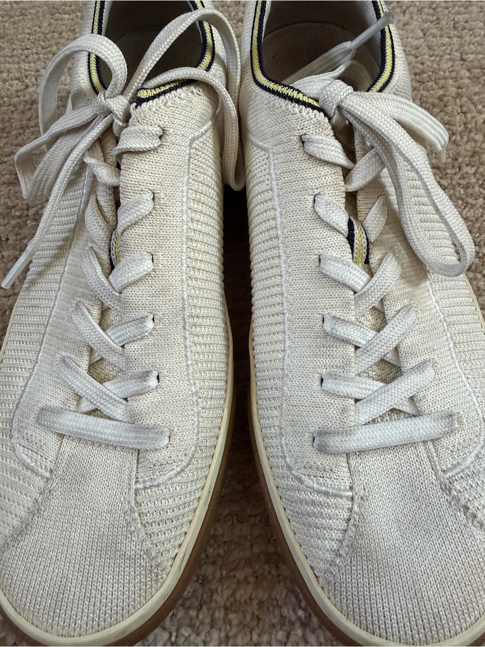 Rothy’s RS01 Bone Knit Sneakers Men’s Size 7 Cream Gum Sole Washable - Picture 7 of 7